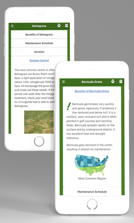 Lawn Care App for iPhone and Android with Disease Control